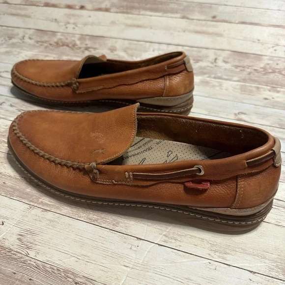 Flucos Leather Slip On Shoes Men’s size 45 EU 12 US Brown Loafers - Picture 4 of 7